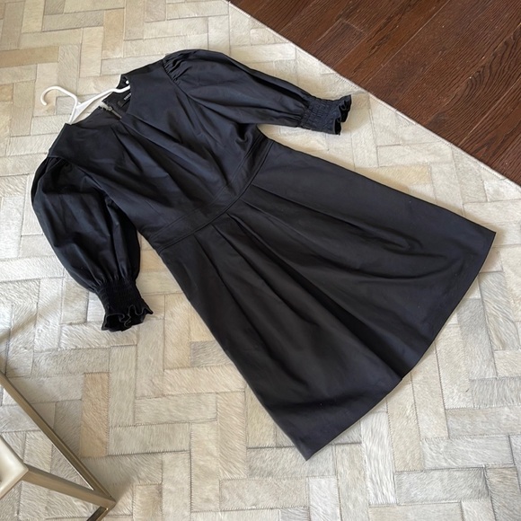 Toccin Women’s Puff Sleeve Cotton Mini Dress | Size 4 | Black (Jet) - Picture 6 of 10